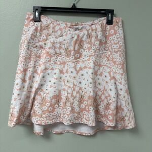 Kyodan Womens Peach Floral Active Skort XL Crossover Waist Tennis Golf Skirt